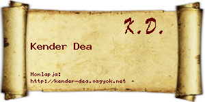 Kender Dea névjegykártya